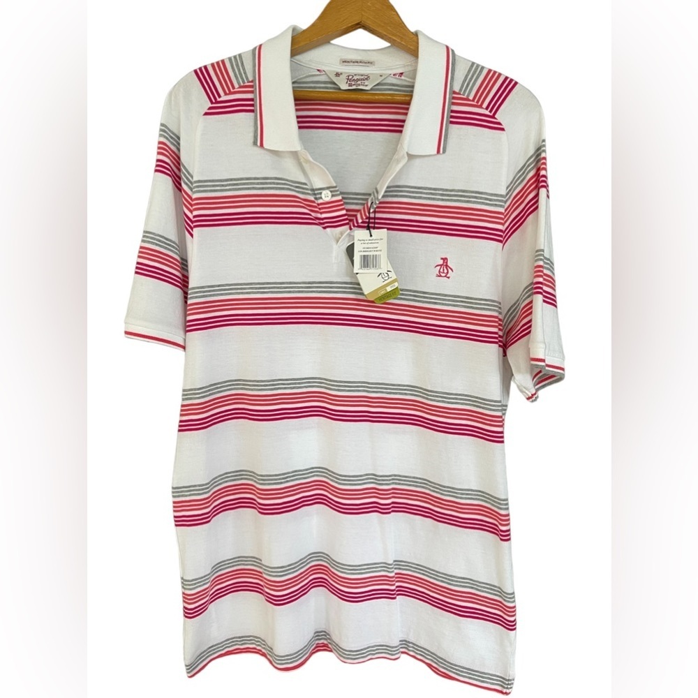 🔥❤️NWT PENGUIN Size M Heritage Slim Fit Polo Golf shirt. Awesome shirt‼️